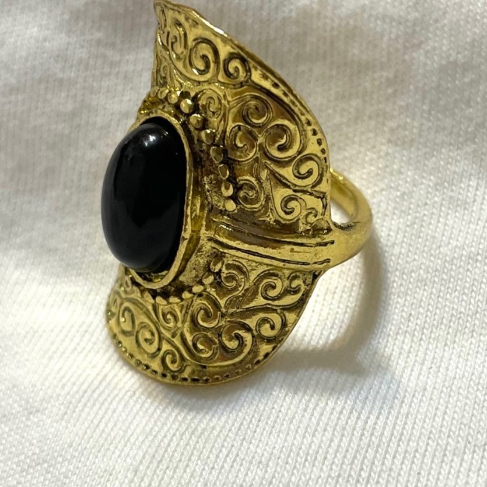 Old Guard Burnished Gold Shield Ring Size 9